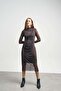 Women's Stripe Detailed Lined Tulle Dress - 2