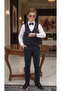 Boy's Tuxedo Vest Suit with Shirt and Bow Tie Set Black - 5
