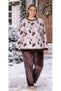 Velvet Plus Size Oversized Long Sleeve Pajama Set B89-81 - 3