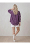 Plum Women's Oversized Linen Shirt 100% Cotton - 6