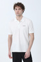 Men's Polo Neck Brand Printed Cotton T-Shirt White - 25Y 2061