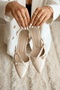 Paula Beige Patent Leather (4cm Heeled) Pointed Toe Shoes - 3