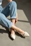Paula Beige Patent Leather (4cm Heeled) Pointed Toe Shoes - 7