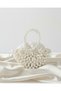 Handmade Satin Bridal Bag with Pearls, Wedding and Special Occasion Clutch Bag Oyster - 4