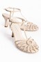 Women's Heeled Shoes Hand Knitted Sandals Camia Beige - 2