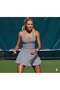 Gray High Waist Slouching Tennis Skirt Polyamide Fabric Mini Sports Skirt
