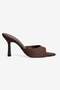 Women's Suede Stiletto Pointed Toe Open Heeled Slippers Cedra Brown - 3