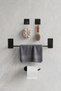 Stainless Steel Matte Black BATHROOM Accessory Set - Towel Holder - Toilet Paper Holder - Washcloth & Bathrobe Set