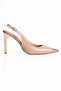 Women's Stiletto Pointed Metal Toe Open Back Metal Heel Nysa Beige - 3