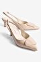Women's Stiletto Pointed Toe Buckle Open Back Heeled Shoes Vira Beige - 2