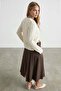Ecru V-Neck Spanish Sleeve Ruffle Fabric Shirt Alc-X15404 - 6