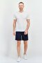 Men Brand Logo Basic Shorts, Navy Blue - 4