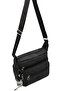 Black Women's Shoulder Bag Clinker Crinkle Fabric 4100 - 5
