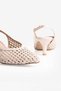 Women's Stiletto Hand-Knitted Heeled Shoes Dalia Beige - 4