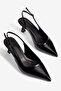 Women's Stiletto Pointed Toe Open Back Heeled Shoes Noora Black