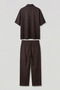 Men's Oversize Cotton Shirt and Trousers Two-Piece Set Brown - 2