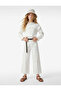 Cotton Pocketed Loose Fit Wide Leg Denim Trousers