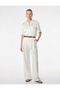 Classic Collar Short Sleeve Satin Shirt with Appliqué Detail