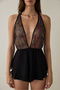 Siyah Broderie Teddy Tulum - 2
