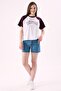 Crep Women's Text Printed College Raglan Sleeve T-Shirt – Relaxed Fit 100% Cotton