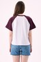 Crep Women's Text Printed College Raglan Sleeve T-Shirt – Relaxed Fit 100% Cotton - 6