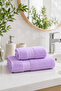 2-Piece Bath Towel Set 100% Cotton Certified, Body Head Towel Set Lilac - 50X80 & 70X130Cm - 2