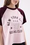 Crep Women's New York City 97 Printed Crew Neck Short Sleeve T-Shirt – Oversize Fit 100% Cotton Pink - 5