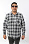 Plus Size Black Plaid Gabardine Men's Shirt (Btl-7112-Tss) - 5
