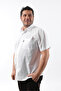 Short Sleeve White Linen Men's Shirt Kk-8045-Tss