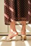 Women's Wille Thin Heeled Shoes - Nude Leather - 3