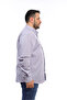 Men's Large Size Gray Cotton Button Collar Pocket Long Sleeve Shirt (6831) - 2