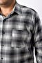 Plus Size Black Plaid Gabardine Men's Shirt (Btl-7112-Tss) - 3