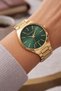 Milano Women's Metal Cord Gold Green Round Dial Wristwatch–2 Year Warranty