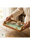 Cenne Handmade Pearlescent Rattan Tray with Handles – Presentation and Decorative Serving Tray (20X30Cm) - 2