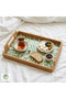 Cenne Handmade Pearlescent Rattan Tray with Handles – Presentation and Decorative Serving Tray (20X30Cm) - 7
