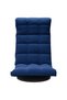 Scaun de podea pivotant, albastru, catifea - 3