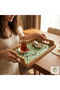 Cenne Handmade Pearlescent Rattan Tray with Handles – Presentation and Decorative Serving Tray (20X30Cm) - 6