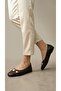 Women's Brown Leather Ballerinas with Pearl Detail 1cm Byndvb03 - 4