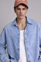 100% Cotton Regular Fit Long Sleeve Blue Shirt F9012Ax26Sp - 3