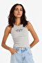 Slim Fit Slim-Fitting Printed Halter Neck Ribbed Camisole Undershirt F6240Ax25Hs