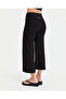 Women's Black Capri Flow Shorts Pants - Double Layered Bodice, Inner Shorts Layer, Capri Length - 2