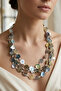 Buttoned Sedef Naturalized Multi Bead Necklace