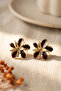 Women's Layered Lily Flower Model Gold Earrings