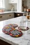 Vintage Floral Checkered Coasters Set of 6 - Uv Printing, 3 mm Mdf Decorative Coaster Y35