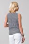Women's Striped V-Neck Cotton Lycra Knitted Fabric Undershirt Black - 5