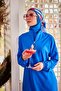 Cobalt Blue Colorful Full Covered Parachute Fabric Hijab Swimsuit - M2404 - 5