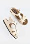 Woman's cross strap sandal beige - 2