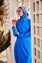 Cobalt Blue Colorful Full Covered Parachute Fabric Hijab Swimsuit - M2404