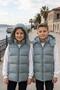 Unisex Snap Fastener Hooded Printed Inflatable Vest - 2