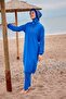 Cobalt Blue Colorful Full Covered Parachute Fabric Hijab Swimsuit - M2404 - 2
